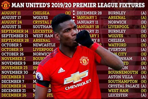 Man Utd Premier League fixtures 2019/20: Solskjaer's men face tough December with Spurs and Man ...