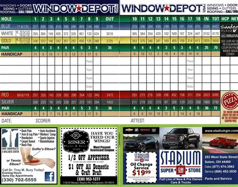 Golf Scorecards Printable