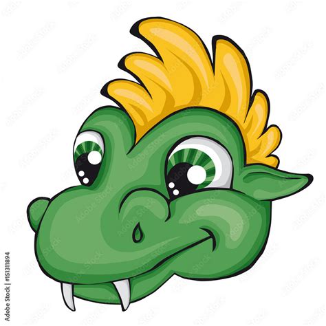 Dragons head. Cartoon style. Isolated image on white background ... - Clip Art Library