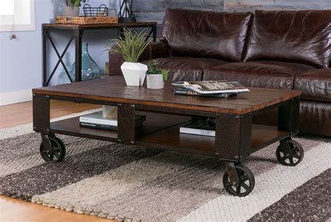 Mountainier Storage Coffee Table With Wheels | Coffee table, Rustic living room furniture ...