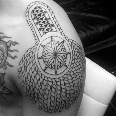 40 Epaulette Tattoo Designs for Men