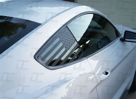 American Flag Rear Quarter Window Accent Decal For Ford Mustang (2015 ...