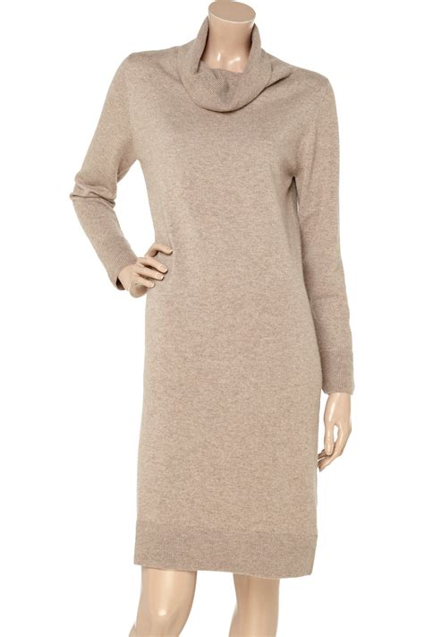 Lyst - N.peal cashmere Turtleneck Cashmere Sweater Dress in Brown