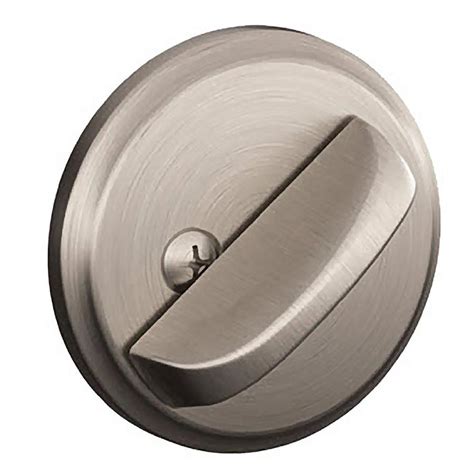 Schlage Satin Nickel Single Sided Keyless Deadbolt at Lowes.com