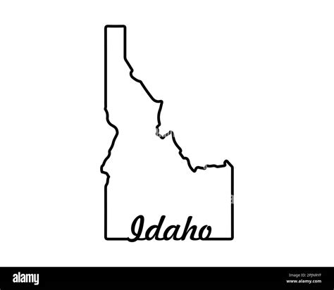 Idaho state map. US state map. Idaho silhouette symbol. Retro text. Vector illustration Stock ...