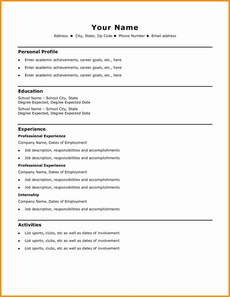 Resume Builder Template Free Microsoft Word Of 10 College Student Resume Template Microsoft Word ...