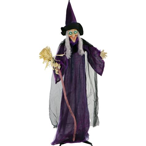 6 ft Animated Standing Witch Halloween Animatronic - town-green.com