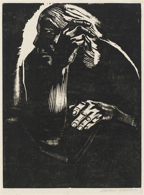 Käthe Kollwitz, Self-portrait, 1924, woodcut, Kn 203 IV, Cologne Kollwitz Collection © Käthe ...