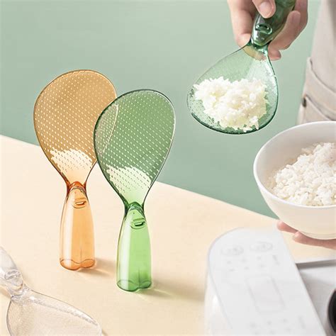 Transparent Rice Spatula - Stand-up Design - Orange - Green - ApolloBox