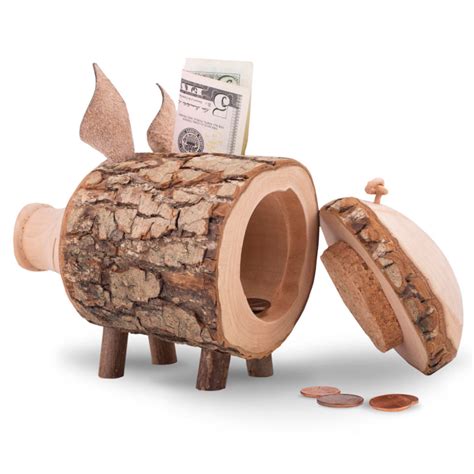 Wooden Piggy Bank | Handmade Kids Piggy Bank - Forest Decor | Wooden piggy bank, Kids piggy bank ...