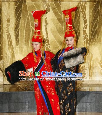 Red Yuan Dynasty Empress Princess Garment Clothing Chinese Costume Complete Set for Women