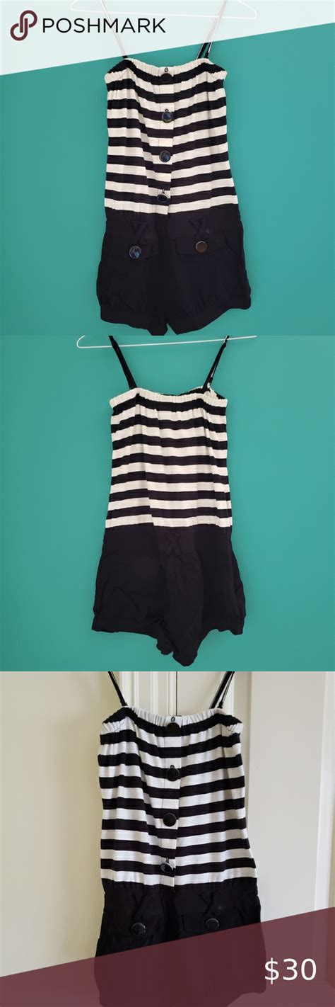 Vero Moda Black White Striped One Piece Romper in 2020 | Striped one piece, Black white stripes ...