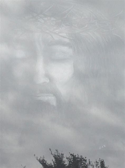 Jesus in the clouds Mixed Media by Elaine Read-Cole