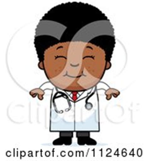 Cartoon Of A Happy Black Doctor Or Veterinarian Girl - Royalty Free Vector Clipart by Cory ...