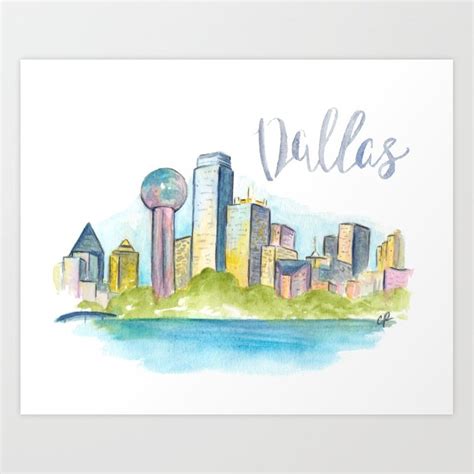 Dallas Skyline Sketch at PaintingValley.com | Explore collection of ...