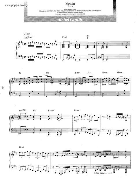 Chick Corea Spain Brent Edstrom) Sheet Music Notes, Chords Download ...