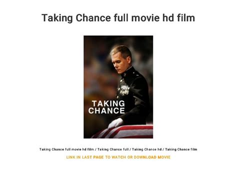 Taking Chance full movie hd film