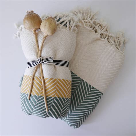 Herringbone Handloomed Cotton Soft Throw By Living Roots | notonthehighstreet.com