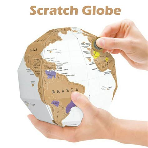 Globe 3D Puzzle Globe DIY Assemble Vertical World Globe 3D Scratch ...