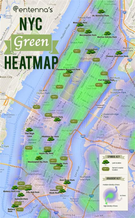 Manhattan parks map - Map of Manhattan parks (New York - USA)