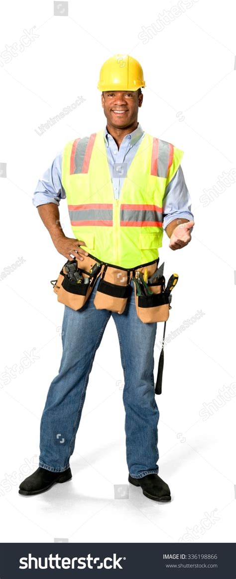 Friendly Male Construction Worker Uniform Talking Stock Photo 336198866 | Shutterstock