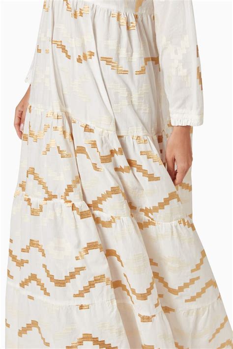 Shop Greek Archaic Kori White Tiered Printed Dress for Women | Ounass UAE