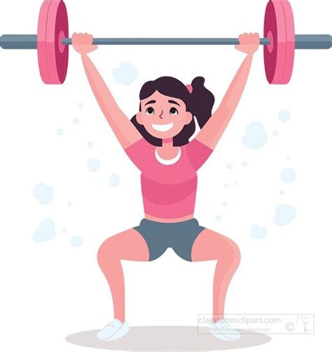 Weightlifting Clipart-cute girl lifting weights