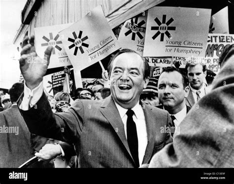 Hubert Humphrey campaigns for Presidency, Chicago, IL, 08-19-1968 Stock ...