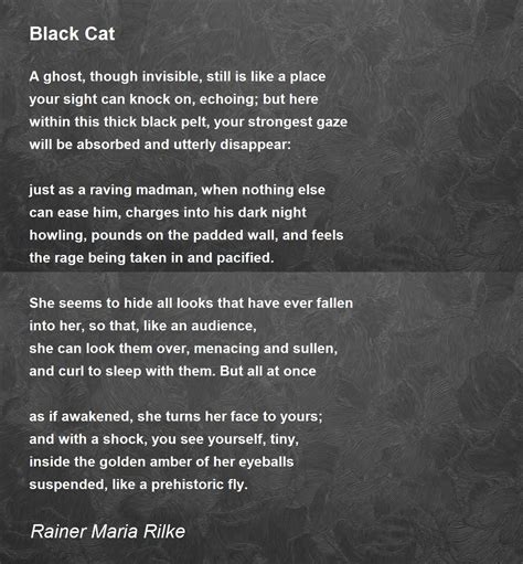 Black Cat Poem by Rainer Maria Rilke - Poem Hunter