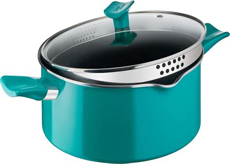 Tefal G80446 Chefclub Cooking Pot, 24 cm, with Glass Lid, Titanium Non ...