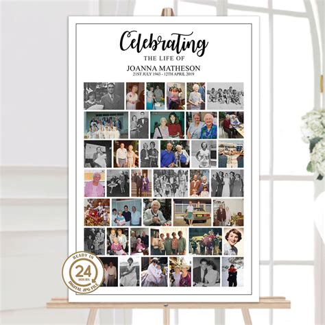 Funeral Memorial Photo Collage Funeral Display Funeral - Etsy