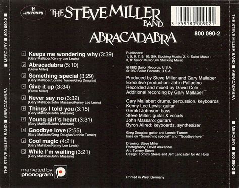 The First Pressing CD Collection: The Steve Miller Band - Abracadabra