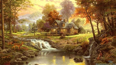 Thomas Kinkade Fall Desktop Screensavers