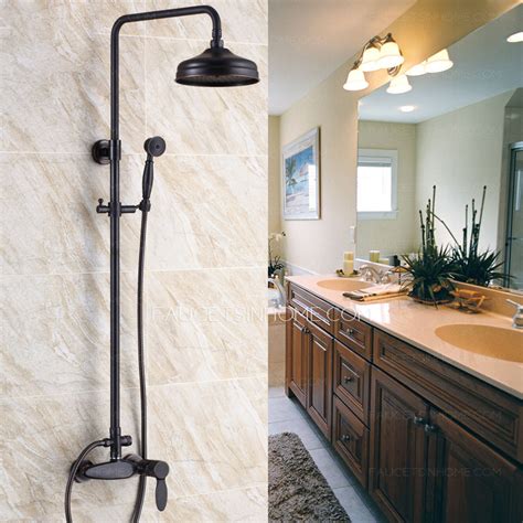 Retro Black Oil Rubbed Bronze Bathroom Exposed Shower Faucets