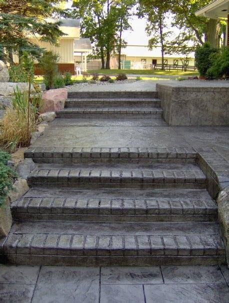 Stamped Concrete Steps and Walkway