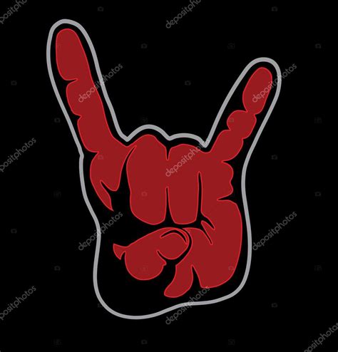 Red Devil Horns Hand Gesture Stock Vector Image by ©scotferdon #65420497