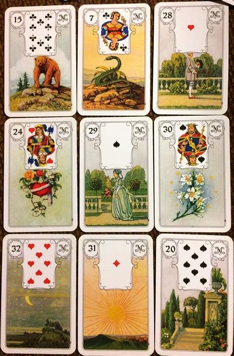 Lenormand cards - cross hairs layout