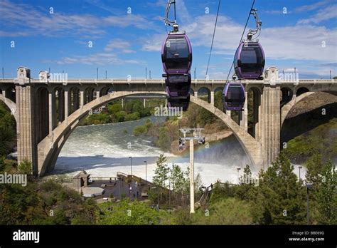 Spokane Falls Skyride over Riverfront Park; Spokane, Washington, USA Stock Photo - Alamy