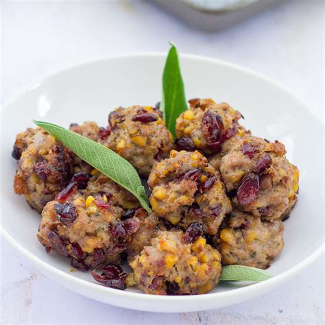 Chestnut and Cranberry Stuffing Balls - Easy Peasy Foodie