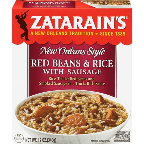 Zatarain's Frozen Red Bean And Rice With Sausage, 12 oz | Meals & Entrees | Carlie C's