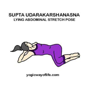 Supta Udarakarshanasana - Lying Abdominal Stretch Pose