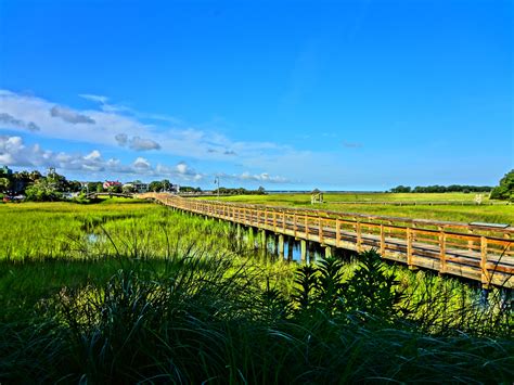 The boardwalk at Shem Creek Waterfront Park in Mount Pleasant, SC ...