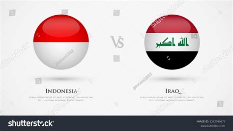 Indonesia Vs Iraq Country Flags Template Stock Vector (Royalty Free ...