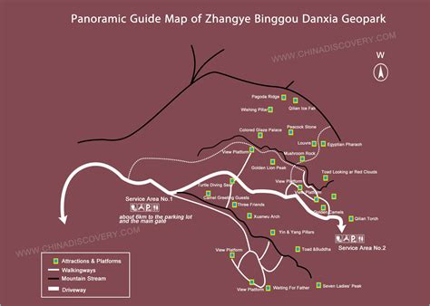 Zhangye Danxia Geopark Map | Zhangye Binggou Danxia Map 2024/2025