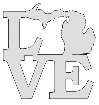 Michigan – Map Outline, Printable State, Shape, Stencil, Pattern – DIY ...