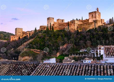 Alhambra Fortress Night View Stock Photo - Image of ancient, building: 95099934