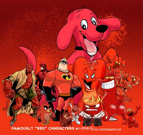 Famously Red Characters Cartoon