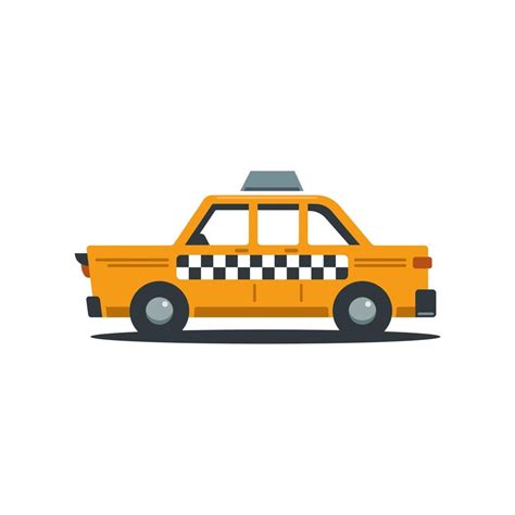 Vector Illustration of vintage yellow New York Taxi. Retro taxi cab ...