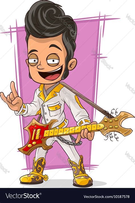 Cartoon handsome rock and roll guy Royalty Free Vector Image