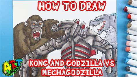 How to Draw KONG AND GODZILLA THROWING MECHAGODZILLA - YouTube